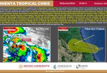 Alerta amarilla en Poza Rica por la tormenta tropical Chris