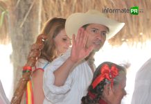 Enrique Peña Nieto y Angélica Rivera en el parque temático Takihsukut de el Tajín, Papantla (Foto: Jorge Huerta E.)